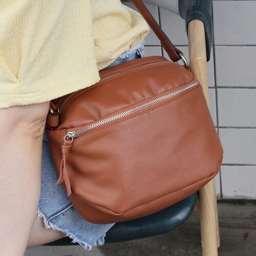 MESOUL Soft Genuine Leather Crossbody Bags For Women Summer Saddle Bag Girls Designer Bags Handbags Shoulder Small Female Bag