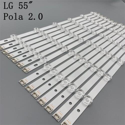 New 14pcs LED backlight strip for LG 55LA6205 55LA6200 55LA6210 55LA6208 LN54M550060V12 INNOTEK POLA2.0 55 R L POLA 2.0 55inch