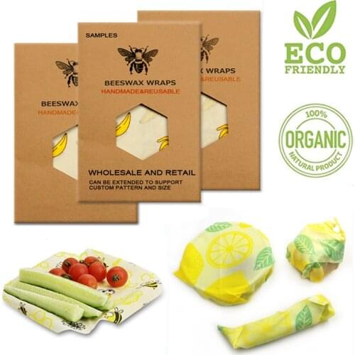 Beeswax Food Wrap Eco Friendly Kitchen Wrap Replacement Organic Natural Bee Wax Reusable Beeswax Zero Waste Food Packaging