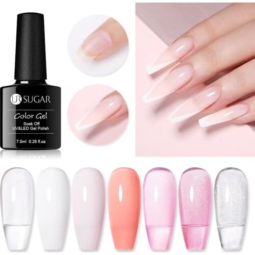 UR SUGAR 7.5ml Finger Extension Gel Nail Polish Quick Building Clear Acrylic Gel Varnish Nail Art Soak Off UV LED Building Gel