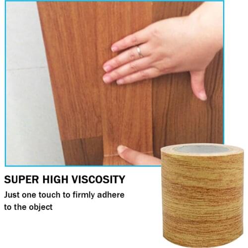 5 M/Roll Waterproof Self Adhesive Tape Wood Grain Tape Chocolate Oak Tape For Home Furniture Repair Duct Tape Floor Sticker