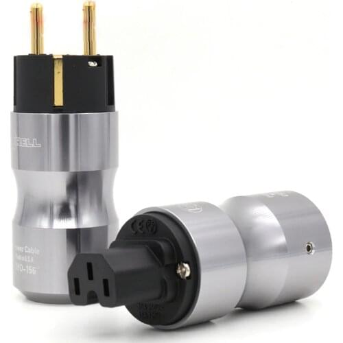 High Quality Gold Plated EU Schuko version Power Cord Plug+IEC Female Connector Extension adapter