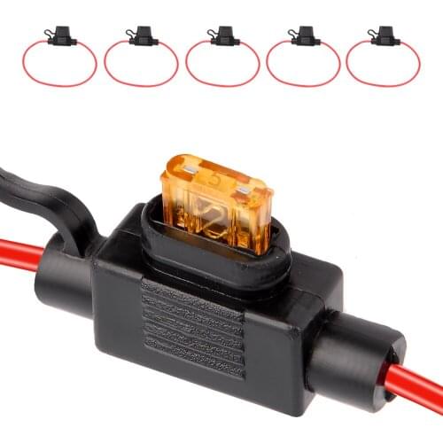 YUNPICAR 12V 5A Standard Car Add A Circuit Fuse Tap Adapter Mini ATM APM Blade Fuse Holder Pack of 5