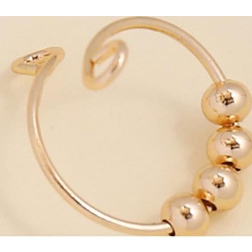 1/2/5 Pcs Single Coil Spiral Beads Metal Rotate Anti-stress Fidget Opening Ring Finger Rings Trendy Party Jewelry кольца