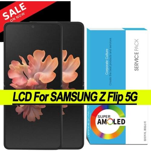 100% Original Super AMOLED Display for Samsung Galaxy Z Flip 5G SM-F707 LCD Touch Screen Digitizer Assembly Repair Parts