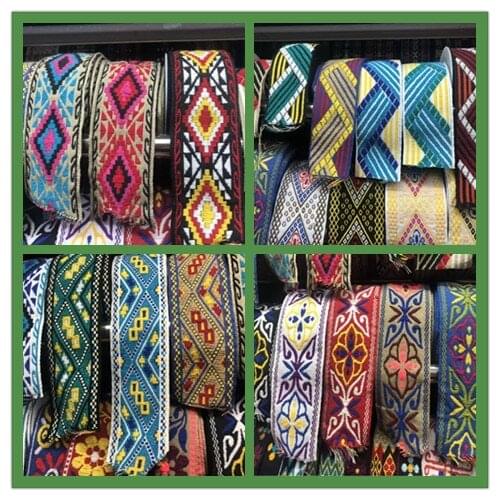 100 yards alot wide 5cm Woven Jacquard Ribbon geometry for Guitar straps curtain and clothing accessory H-9748