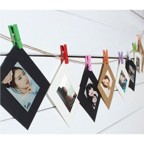 10Pcs Photo Clip Photo Frame For Picture Wooden Photo Frame Clip Paper Picture Holder Wedding Wall Decor Party Photo Booth Props