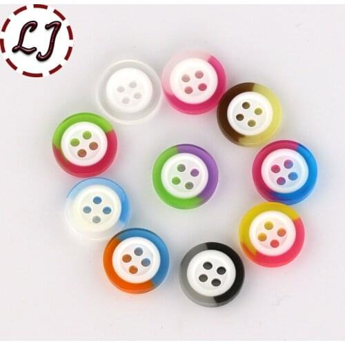 30PCS/LOT colorful shirt Button 12mm round resin button plastic summer style buttons for childen sewing accessory scrapbooking