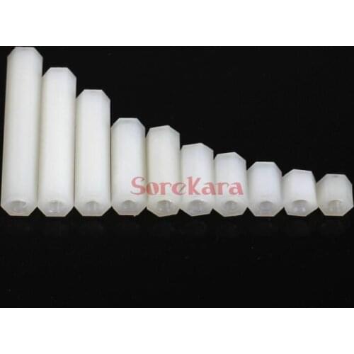 M3*0.5/M4*0.7 Length 6mm-35mmHexagon Nylon Threaded Double Pass Spacers