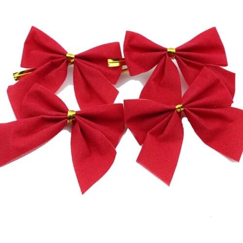 50Pcs Lovely Butterfly Bow Flower Christmas Tree Pendants Hanging Ornaments New Year Xmas Decor Home Party Decoration