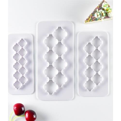 NEW 8 Set Plastic Geometric Cake Mold Sugar Craft Fondant Mould Cookies Decorating Tools Baking Accessories Drop Ship