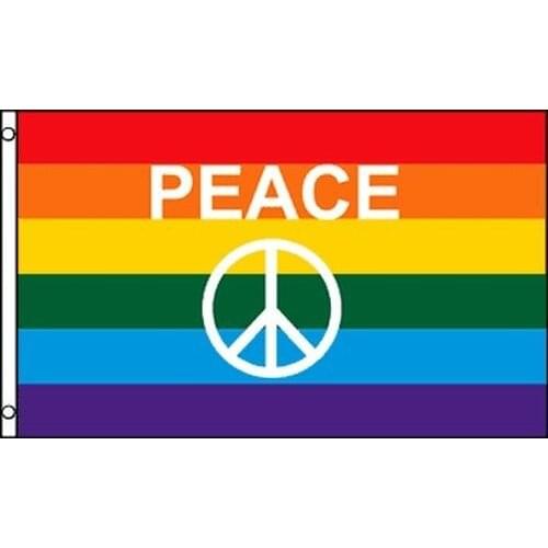 90x150cm Peace Anti-war Signs Rainbow Flags Banner