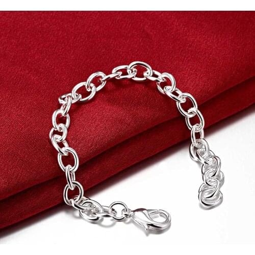 925 Sterling Silver Cuff Simple Classic Charm Fashion Lucky Bracelets charm Women Trendy Fine Jewelry Wholesale Mens Bracelet