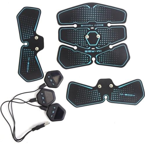 ABS/EMS Wireless Abdominal Muscle Stimulator Slimming Belt Unisex Rechargeable Electric Weight Loss Stickers Trainer Body