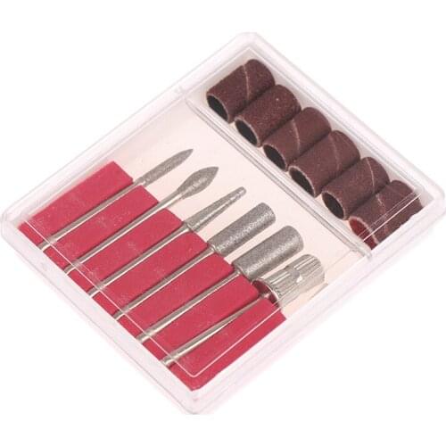 6 Pcs/Set Stone Engraving Carving Tool 2.35MM Shank Metal Grinding Heads Sand Rings Nail Art Diy Drill Bits Kit Files Manicure