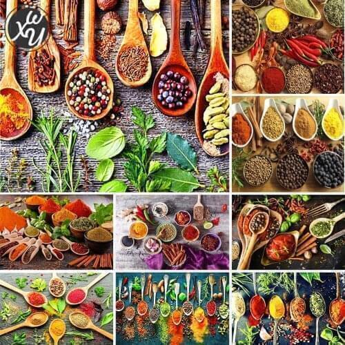 Diamond Mosaic Kitchen Spices 5D Diamond Painting Kits for Adults Cross Stitch Embroidery Full Drill Accessories Art Home Decor