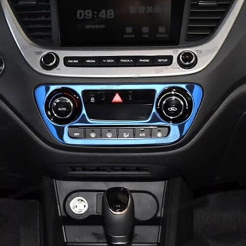 Lsrtw2017 Car Center Console Air Conditioning Button Frame Cover for Hyundai Solaris Verna Accent 2017 2018 2019 2020 2021 Auto