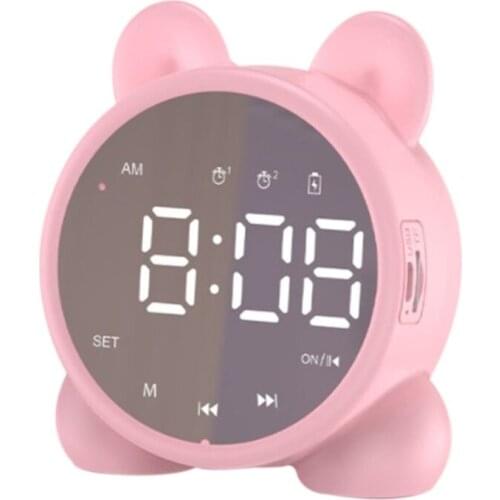 E7CB Kids Bluetooth Speaker Alarm Clock Sleep Timer Bedside Alarm Clock Digital Clock