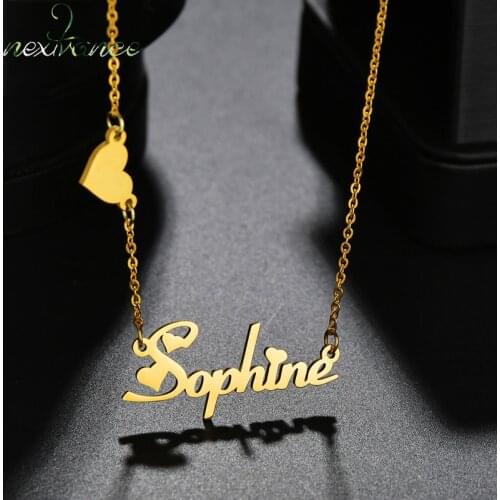 Nextvance Heart Butterfly Customized Name Necklace Stainless Steel Lover Personalized Pendant Chain for Women Creative Jewelry