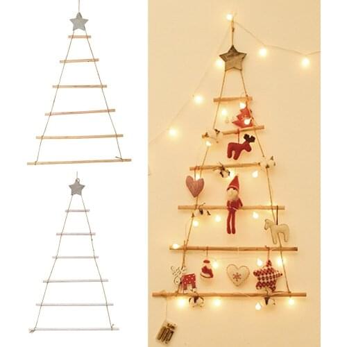 DIY Wooden Christmas Tree Nordic Style Artificial Fake Kids Gifts Christmas Tree Ornaments Wall Hanging Decor For 2020 new Year