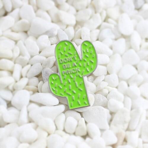 Green plant cactus meaty brooch Cartoon green fresh plant Enamel needle Shirt backpack badge green protection and friend gift