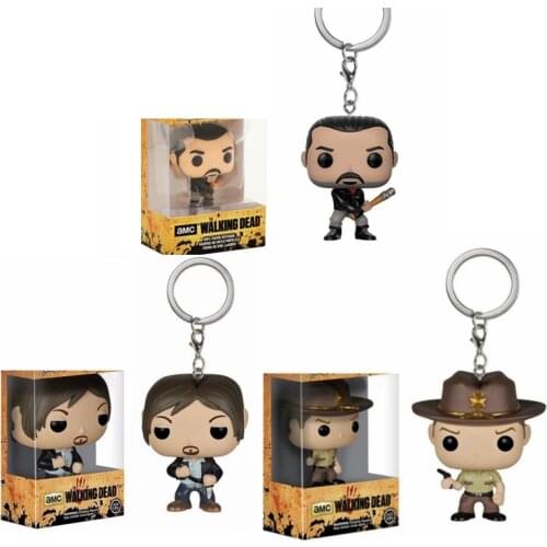 With original box The Walking Dead Keychain Daryl Dixon Rick Grimes Negan Action Figure Toys