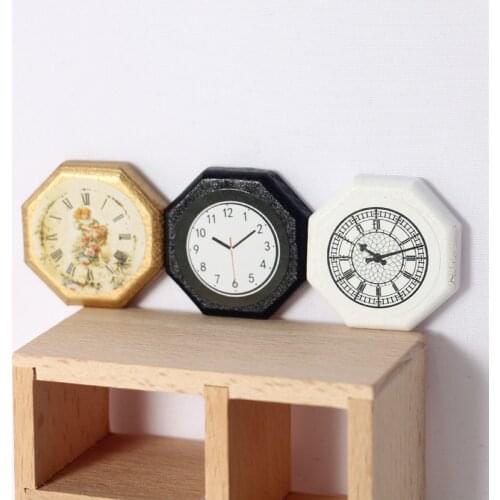 Doll House Clock Wall Clock Miniature Model Accessories Living Room Decoration Simulation Mini Household Items Shooting props
