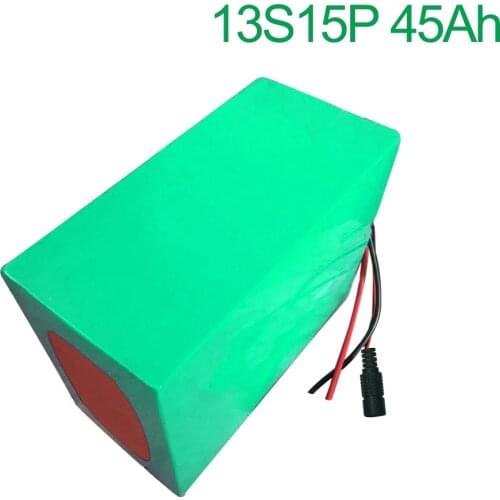 48V 45Ah 13S15P 18650 Li-ion Battery Pack E-Bike Ebike electric bicycle 290x145x140mm