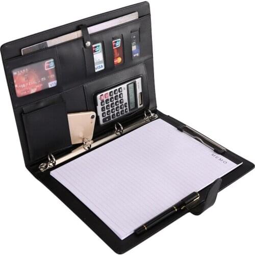 A4 Multifunction File Folder Business Meeting Loose Leaf Calculator Charging Cable Storage Manager Folder Storage Office Supply