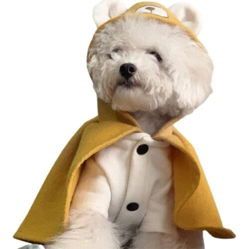 Fashion Pet Hoodies Fashionable Two-legged Cotton Clothing Warm Pet Supplies Cloak Autumn Winter Role Play Cute Animal Pattern