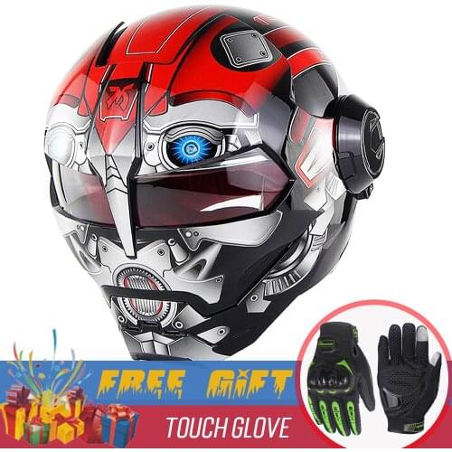 2021 Motorcycle Helmet Cartoon Hero DOT Flip Up Casco Iron Style Capacetes Cool Motorcycle Cascos Para moto Helmets