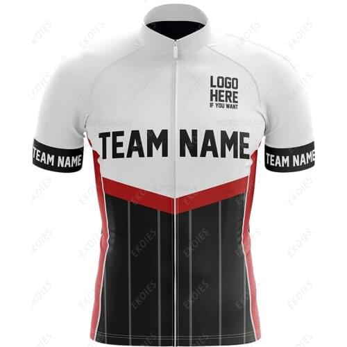 Men Short Sleeve Cycling Jersey Custom Team Name Logo Clothing Summer Training Bicycle Ride Tops Road Bike Sport Shirt Quick Dry
