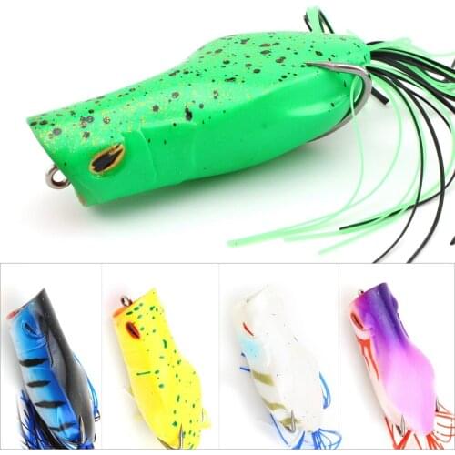 1pcs 70mm 12.8g soft ray frog fishing lures carp fishing fish Soft bait 2 treble hooks Topwater Jerkbaits lure Shallowater