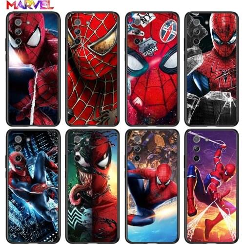 Spiderman Marvel for Samsung Galaxy S21 Ultra Plus Note 20 10 9 8 S10 S9 S8 S7 S6 Edge Plus Black Soft Phone Case