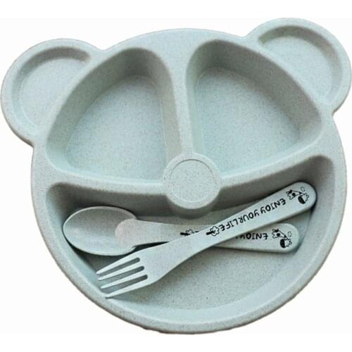 Fractal Bear Kids Plate Set Easily Attract Kids' Attention Increase Eat Interesting Designed For Children 1 Set