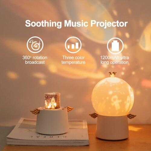 Cute Starry Sky Projector Kids Night Light Music Box LED Projector Lamp Rotate Universe Ocean Star Room Decoration for Baby Gift