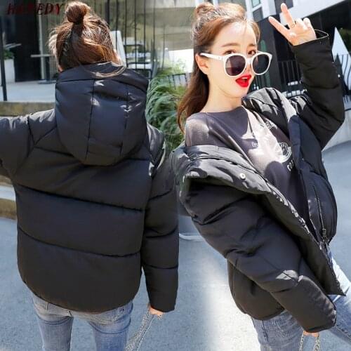 New Fashion Slim Cotton Solid Color Women Short Hooded Winter Large Size Loose Short-Length Women Cotton-Padded Jacket CA6864