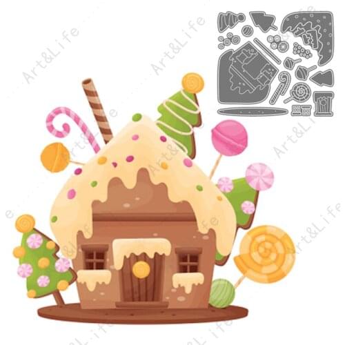 New Metal Steel Cutting Dies Birthday Cake Biscuit house Stencils for Making Scrapbooking DIY Album Paper Cards Embossing Die