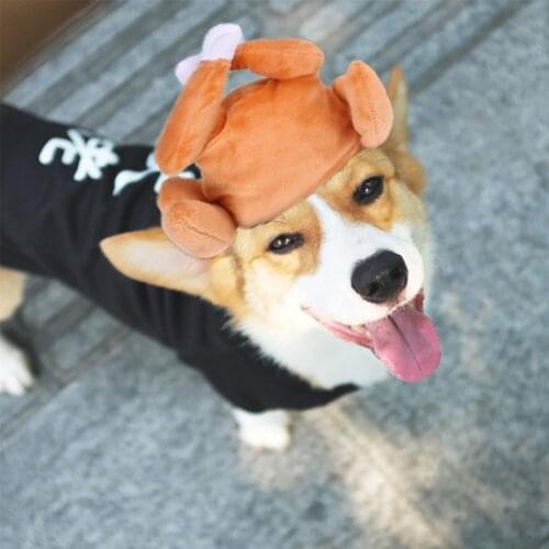 New Style Kitten Pet Headwear Decorative Novel Cute Thanksgiving Pet Chicken Plush Hat for Cat Dog Accessories Supplies Decor