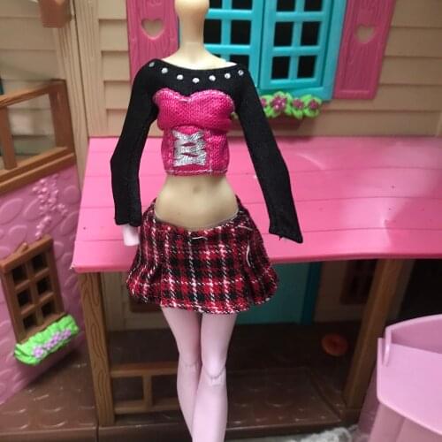 Clothes and skirt for Monster High School Doll Clothes bratz doll Clothes Monster High Accessories Doll for 30cm doll