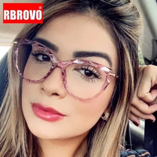 RBROVO Cateye Glasses Women Retro Glasses Frame for Women/Men Brand Designer Eyeglasses Women Mirror Lentes De Lectura Mujer