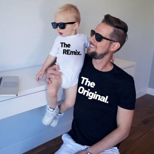 The Original Remix Family Matching Outfits Daddy Kids T-shirt Father Son Clothes Fathers Day Gift Summer Letter Baby Bodysuit L