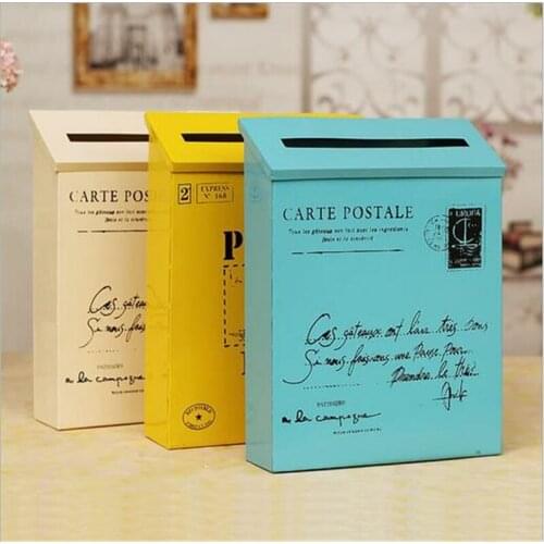 Mail Box Russian European Vintage Luxury Iron-Mail Bucket Tin Newspaper Letter Metal Waterproof Mailbox Box