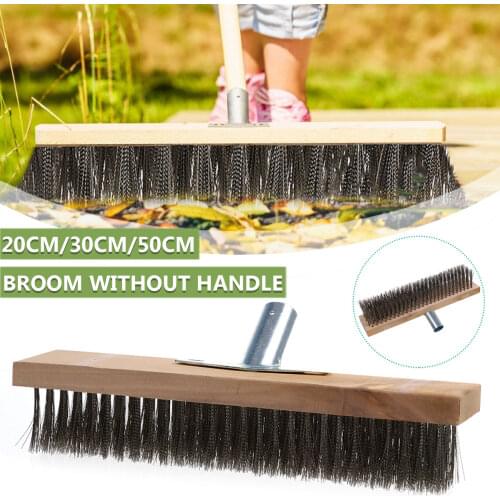 Durable Metal Wire Broom Sweeping Brush Head Sweeping Tool Floor Garden Moss Cleaner Scrubber Replacement Head 20/30/50cm
