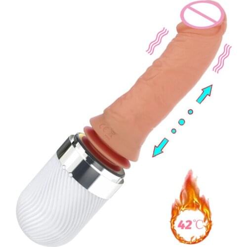 Realistic Telescopic Dildo Vibrator For Woman Heating Anal Plug G spot Penis Vibtrator Intimate Goods Adults Sex Toys For Woman