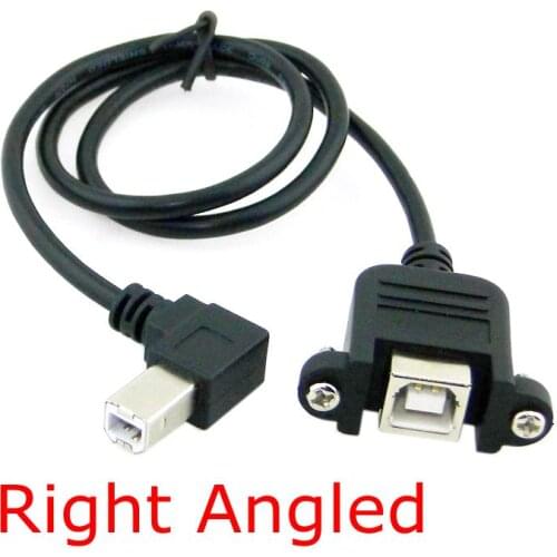 With Screws Panel Mount Right Angled 90 Degree USB B Type Male to USB B Type Female Extension Cable 0.5m 1m for Printer Scanner