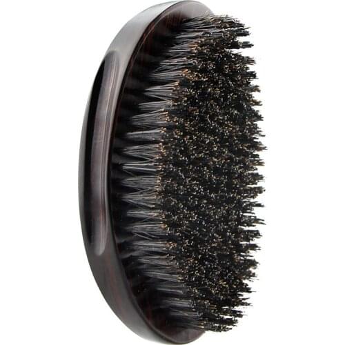 Solid Wood Boar Shaving Brush Beard Massage Black Boar Bristle Hair Brush Curved Wooden Men Beard Mustache Brushes
