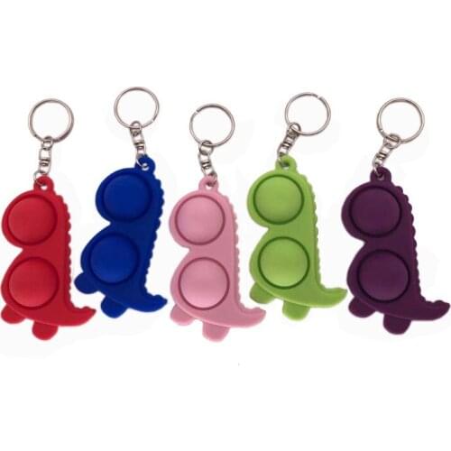 Silicone keychain dinosaur Toy Small Keychain Mini Doll Pressure Reliever Silicone Toy The Figet Anti-Stress Funny Sensory Need