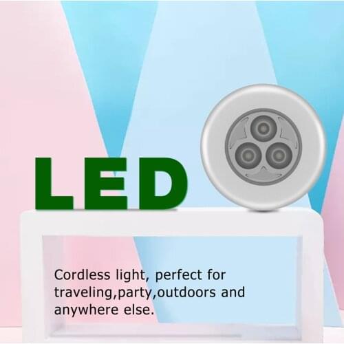 Stick Pat Lamp 3 LEDs Touch Lamp Ceiling Wall/Cabinet Light Mini LED Night Light Sensor Battery-powered Bedside Emergency Lamp