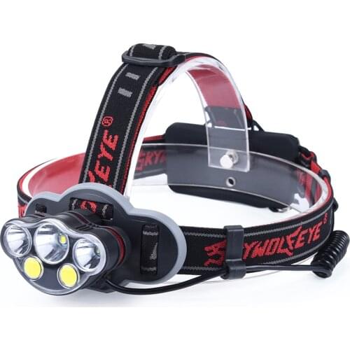 8 Modes 12000 Lumens LED HeadlampWaterproof LED Headlight Head Torch CREE XM-L T6+COB LED Hunting Head Lights Camping